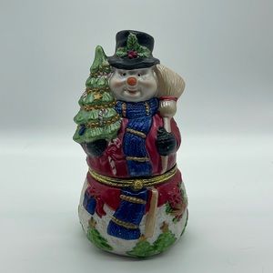 Snowman Hinged Trinket Box